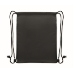 Mochila de cordão de rPET e PU com bolso frontal cor verde-escuro terceira vista