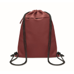 Mochila de cordão de rPET e PU com bolso frontal