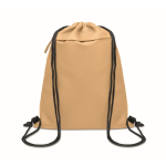 Mochila de cordão de rPET e PU com bolso frontal