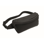 Bolsa de cintura de rPET e PU ajustável com um compartimento geral cor preto