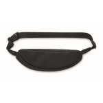 Bolsa de cintura de rPET e PU ajustável com um compartimento geral cor preto segunda vista