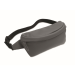 Bolsa de cintura de rPET e PU ajustável com um compartimento geral cor cinzento-escuro