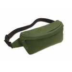 Bolsa de cintura de rPET e PU ajustável com um compartimento geral cor verde-escuro