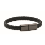 Pulseira trançada de PU, cabo de carga e transferência de dados 60 W cor preto