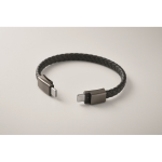 Pulseira trançada de PU, cabo de carga e transferência de dados 60 W cor preto vista fotografia terceira vista
