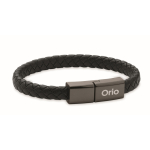 Pulseira trançada de PU, cabo de carga e transferência de dados 60 W cor preto vista principal