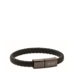 Pulseira trançada de PU, cabo de carga e transferência de dados 60 W cor preto vista principal