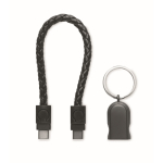 Pulseira trançada com cabo de carga e transferência de dados 60 W cor preto terceira vista