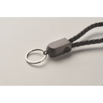 Pulseira trançada com cabo de carga e transferência de dados 60 W cor preto vista fotografia quarta vista