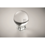 Troféu redondo de vidro com base a condizer para personalizar cor transparente vista principal