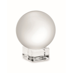 Troféu redondo de vidro com base a condizer para personalizar cor transparente oitava vista