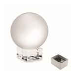 Troféu redondo de vidro com base a condizer para personalizar cor transparente vista principal