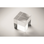 Elegante prémio em forma de cubo de vidro para personalizar cor transparente vista fotografia terceira vista