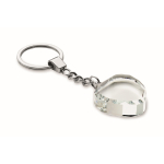 Porta-chaves em forma de coração de vidro para personalizar cor transparente