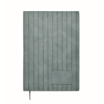 Caderno de capa suave de couro sintético baço, folhas A5 pautadas cor preto mate
