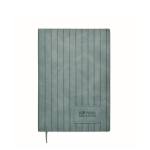 Caderno de capa suave de couro sintético baço, folhas A5 pautadas cor preto mate vista principal