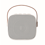 Colunas cúbicas com pega castanha de couro sintético estilo vintage cor branco quarta vista