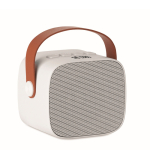 Colunas cúbicas com pega castanha de couro sintético estilo vintage cor branco vista principal