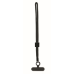 Pulseira de rPET ajustável para o telemóvel com 25 cm de comprimento cor preto segunda vista