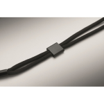 Pulseira de rPET ajustável para o telemóvel com 25 cm de comprimento cor preto vista fotografia terceira vista