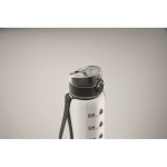 Garrafa de plástico com marcas de tempo e tampa rebatível 1 L cor transparente vista fotografia quarta vista