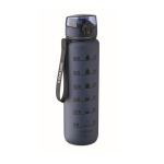 Garrafa de plástico com marcas de tempo e tampa rebatível 1 L cor azul-marinho vista principal