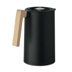 Jarro de aço inoxidável reciclado com asa de madeira 1L cor preto