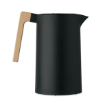 Jarro de aço inoxidável reciclado com asa de madeira 1L cor preto