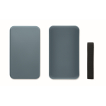 Lancheira de plástico com fita elástica de fecho 750 ml cor preto mate segunda vista