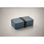 Lancheira de plástico com fita elástica de fecho 750 ml cor preto mate vista fotografia terceira vista