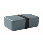 Lancheira de plástico com fita elástica de fecho 750 ml cor preto mate oitava vista