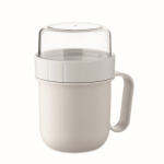 Caneca para levar o pequeno-almoço, 2 compartimentos separados 450 ml cor branco