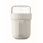 Caneca para levar o pequeno-almoço, 2 compartimentos separados 450 ml cor branco sexta vista