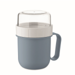 Caneca para levar o pequeno-almoço, 2 compartimentos separados 450 ml cor azul petróleo