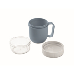 Caneca para levar o pequeno-almoço, 2 compartimentos separados 450 ml cor azul petróleo quarta vista