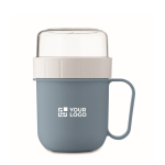 Caneca para levar o pequeno-almoço, 2 compartimentos separados 450 ml cor azul petróleo vista principal