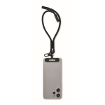 Pulseira de rPET para telemóvel com cabo de carga e dados cor preto vista principal segunda vista