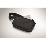 Bolsa de cintura de PU com compartimento principal e bolso traseiro cor preto vista fotografia quinta vista
