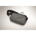 Bolsa de cintura de PU com compartimento principal e bolso traseiro cor cinzento-escuro vista fotografia quinta vista