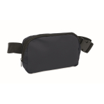 Bolsa de cintura de PU com compartimento principal e bolso traseiro cor azul-marinho oitava vista