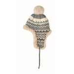 Gorro de forro polar e poliéster com orelheiras para adulto cor preto sétima vista
