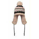 Gorro de forro polar e poliéster com orelheiras para adulto cor cinzento