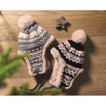 Gorro de forro polar e poliéster com orelheiras para adulto cor cinzento vista conjunto principal