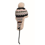 Gorro de forro polar e poliéster com orelheiras para adulto cor cinzento quarta vista