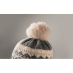Gorro de forro polar e poliéster com orelheiras para adulto cor cinzento vista fotografia quinta vista