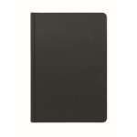 Caderno feito de cana-de-açúcar com capa dura, folhas A5 pautadas cor preto