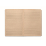 Caderno feito de cana-de-açúcar com capa dura, folhas A5 pautadas cor branco segunda vista