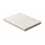 Caderno feito de cana-de-açúcar com capa dura, folhas A5 pautadas cor branco quinta vista