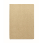 Caderno feito de cana-de-açúcar com capa dura, folhas A5 pautadas cor caqui