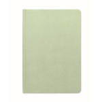 Caderno feito de cana-de-açúcar com capa dura, folhas A5 pautadas cor verde menta